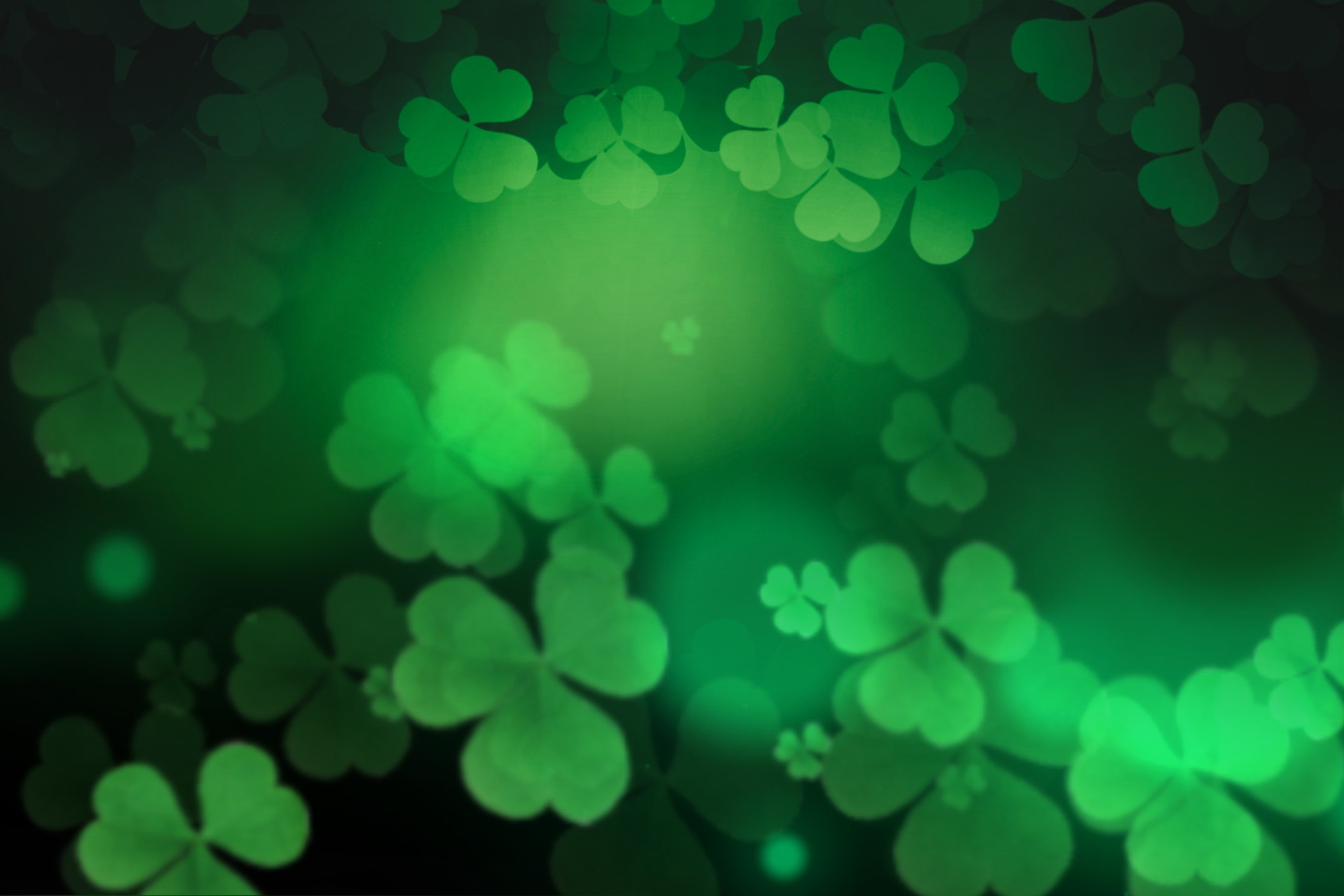 ST Patrick's day green background clover leaf selected fucus for ST Patrick's day celebration design background